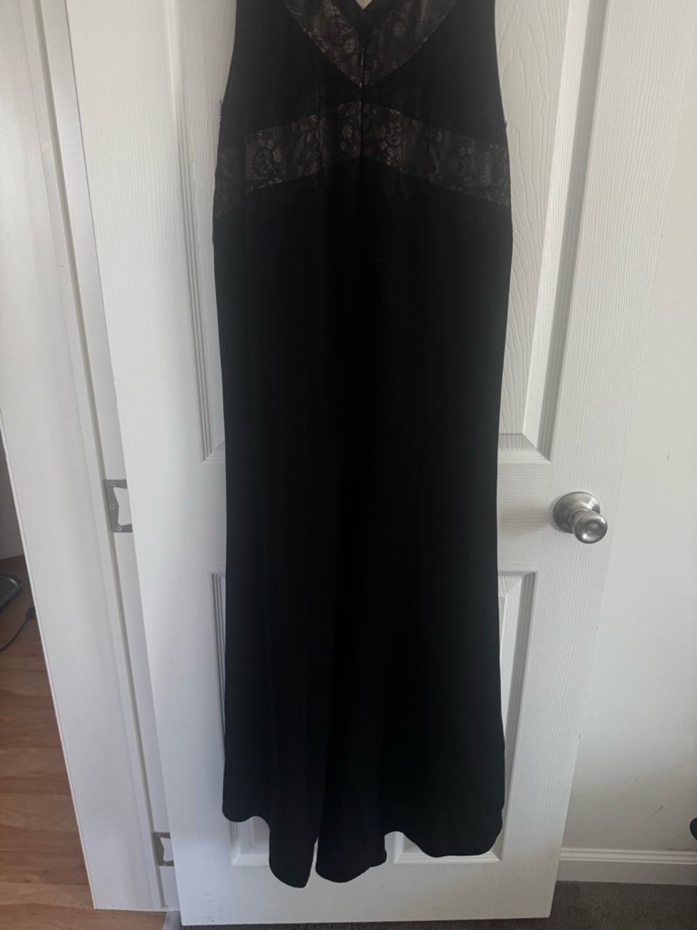 BCBGMaxAzria Aida Trumpet Full Length Lace Black Tie Dress Size 0 - Picture 6 of 7